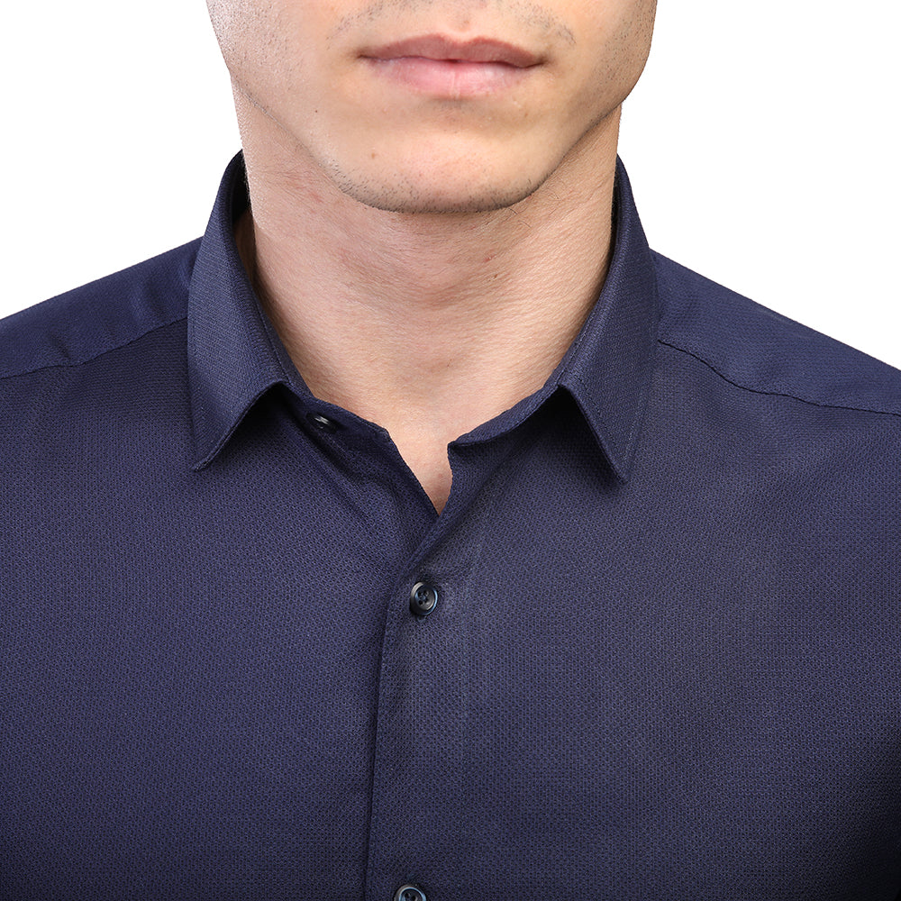 L-SLEEVE SLIM FIT SHIRT C103 - NAVY Secondary image