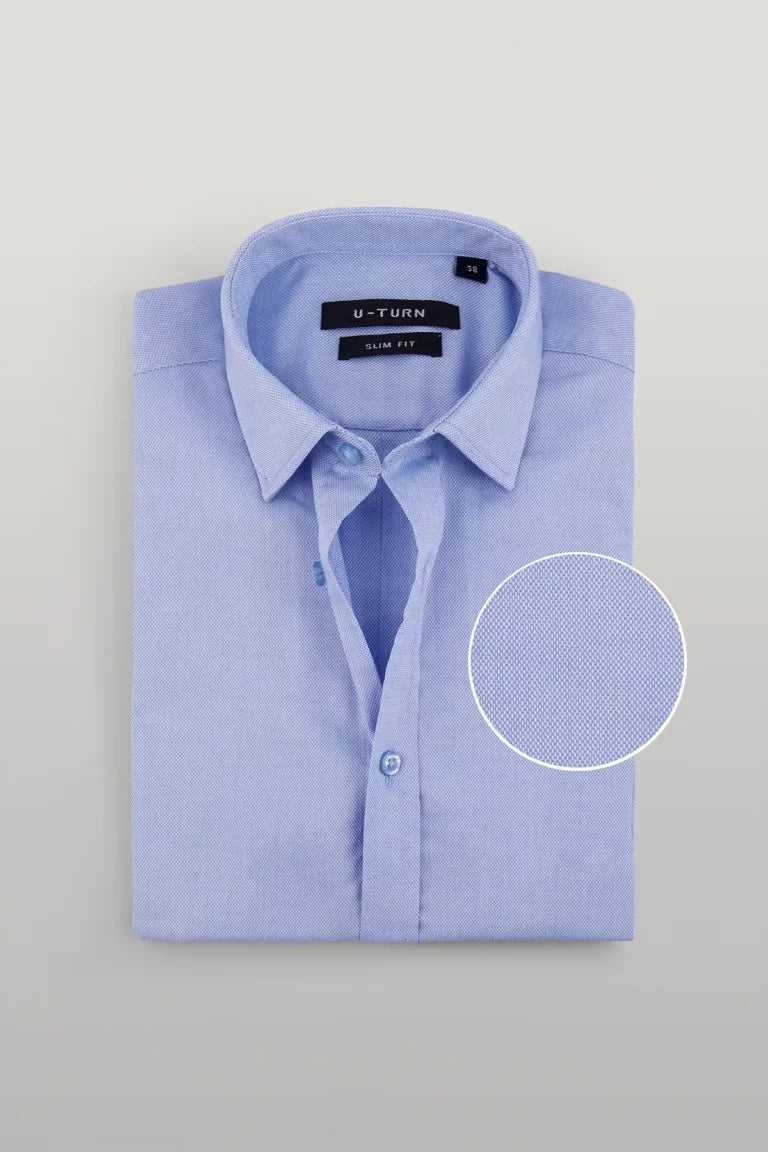 L-SLEEVE SLIM FIT SHIRT C1007 - BBY BLUE