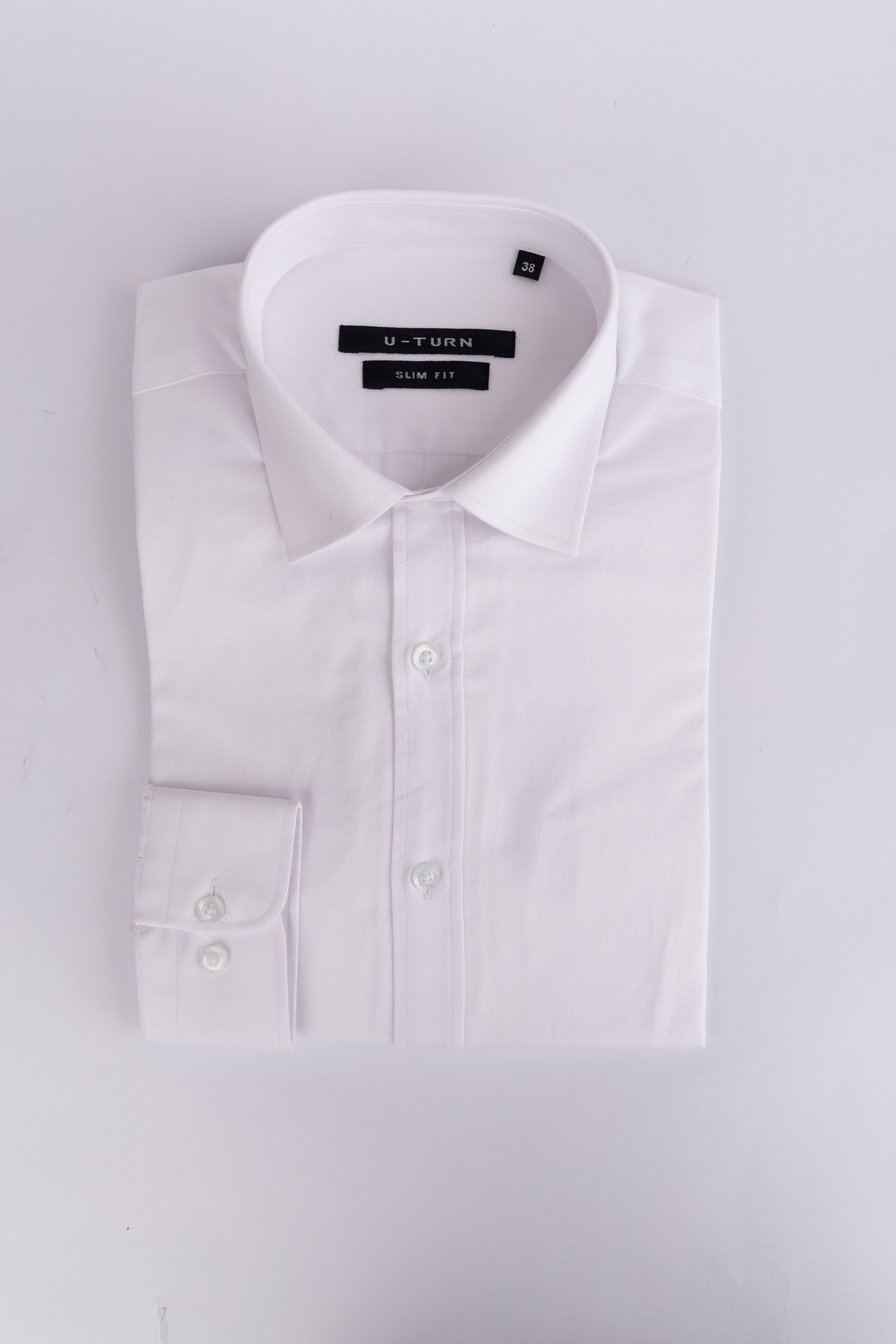 L-SLEEVE SLIM FIT SHIRT C107 - WHITE الصورة الثانوية