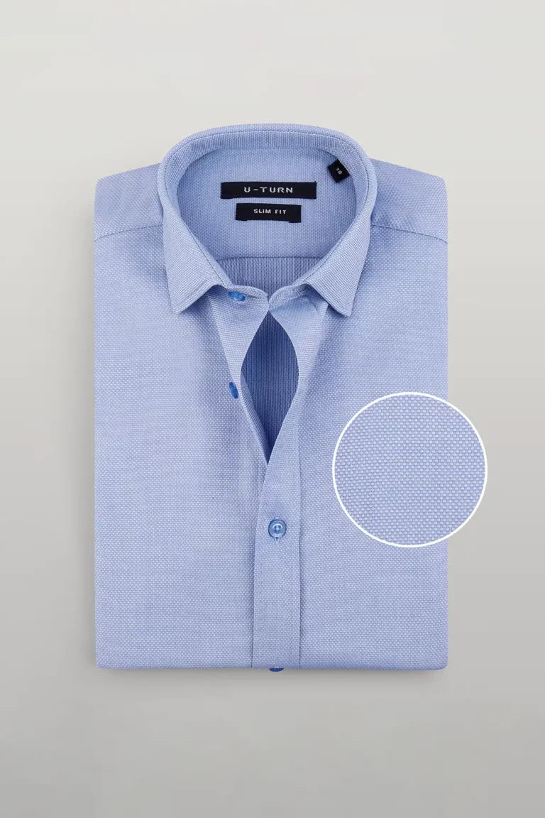 L-SLEEVE SLIM FIT SHIRT C1107 - L BLUE Main image