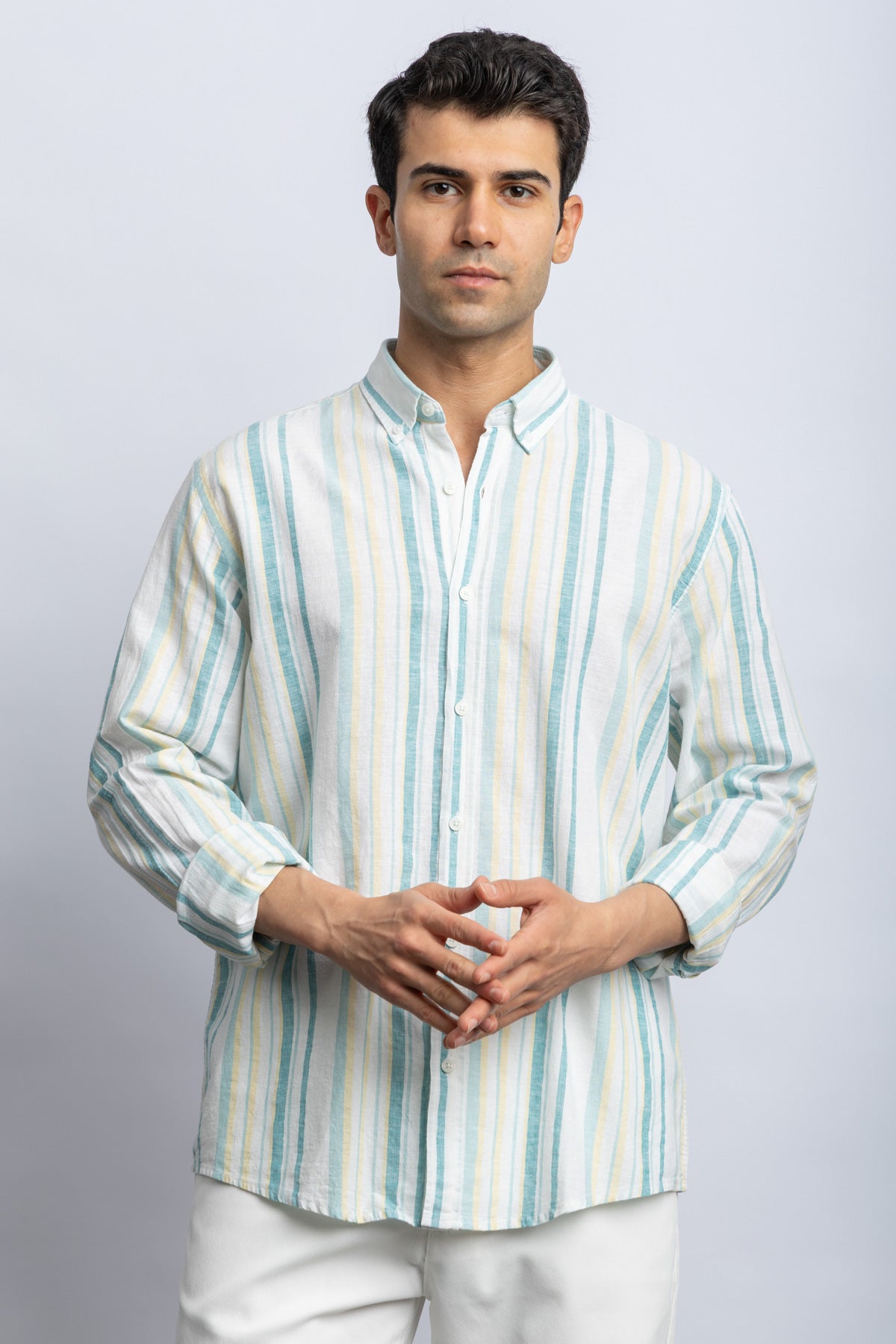 L-SLEEVE CASUAL SHIRT 2BT - TURQUOIS Secondary image