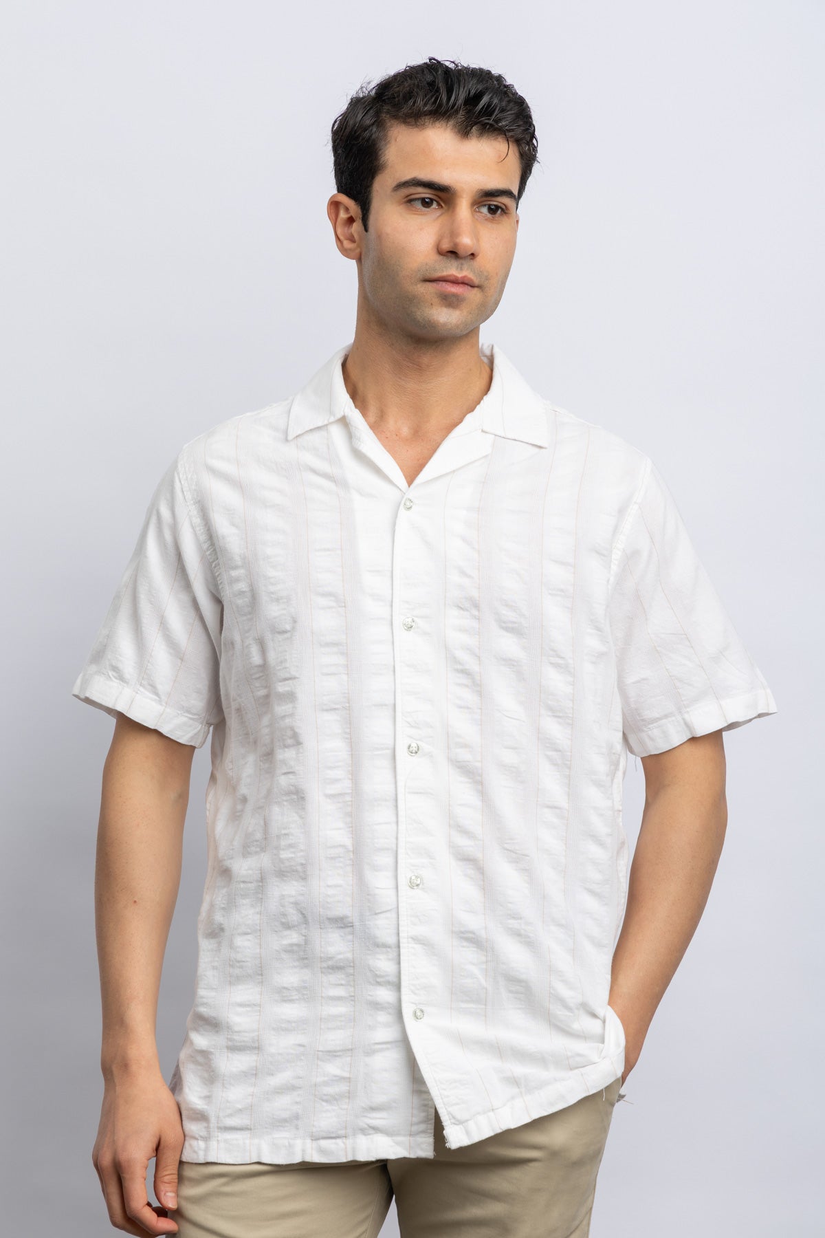 SHORT SLEEVE CASUAL SHIRT - OFFWHITE Secondary image