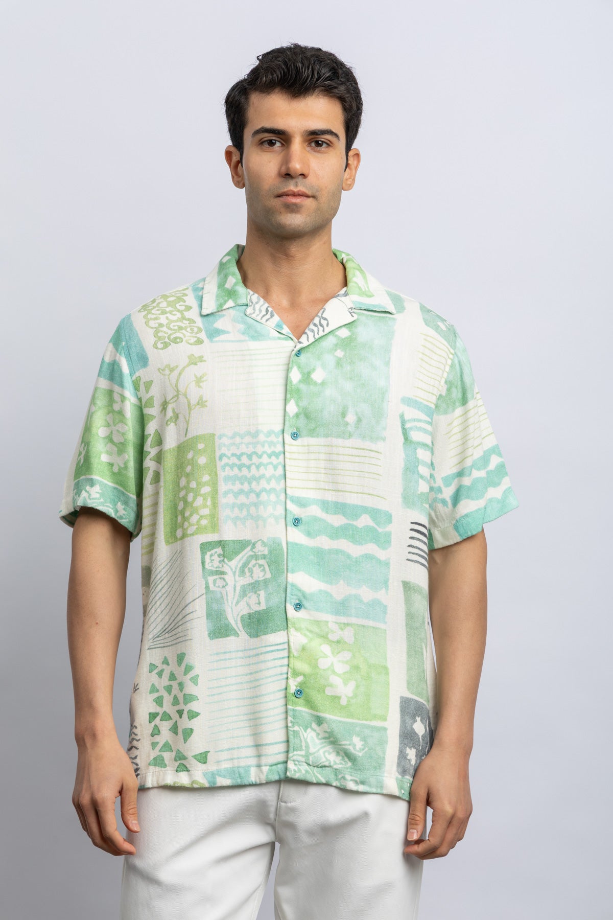 SHORT SLEEVE CASUAL SHIRT - TURQUOIS Secondary image