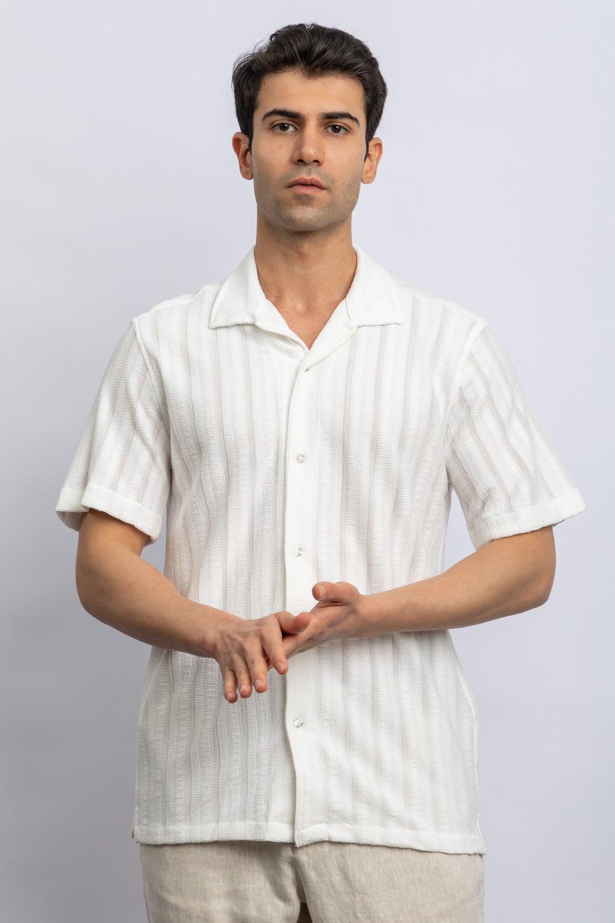 SHORT SLEEVE CASUAL SHIRT - WHITE Secondary image