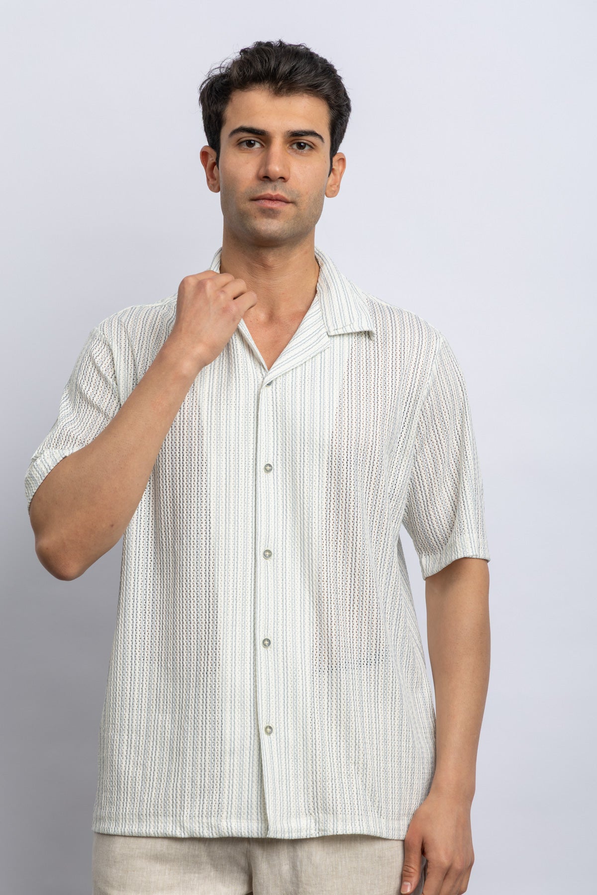 SHORT SLEEVE CASUAL SHIRT - OFFWHITE Secondary image