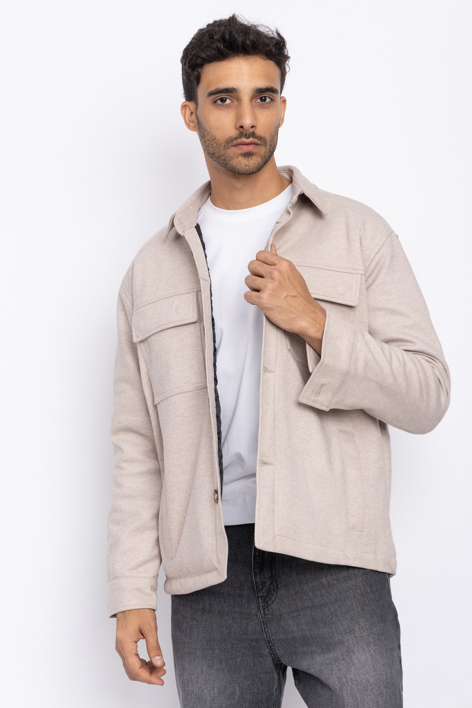 SHIRT COLLAR CASUAL JACKET الصورة الثانوية