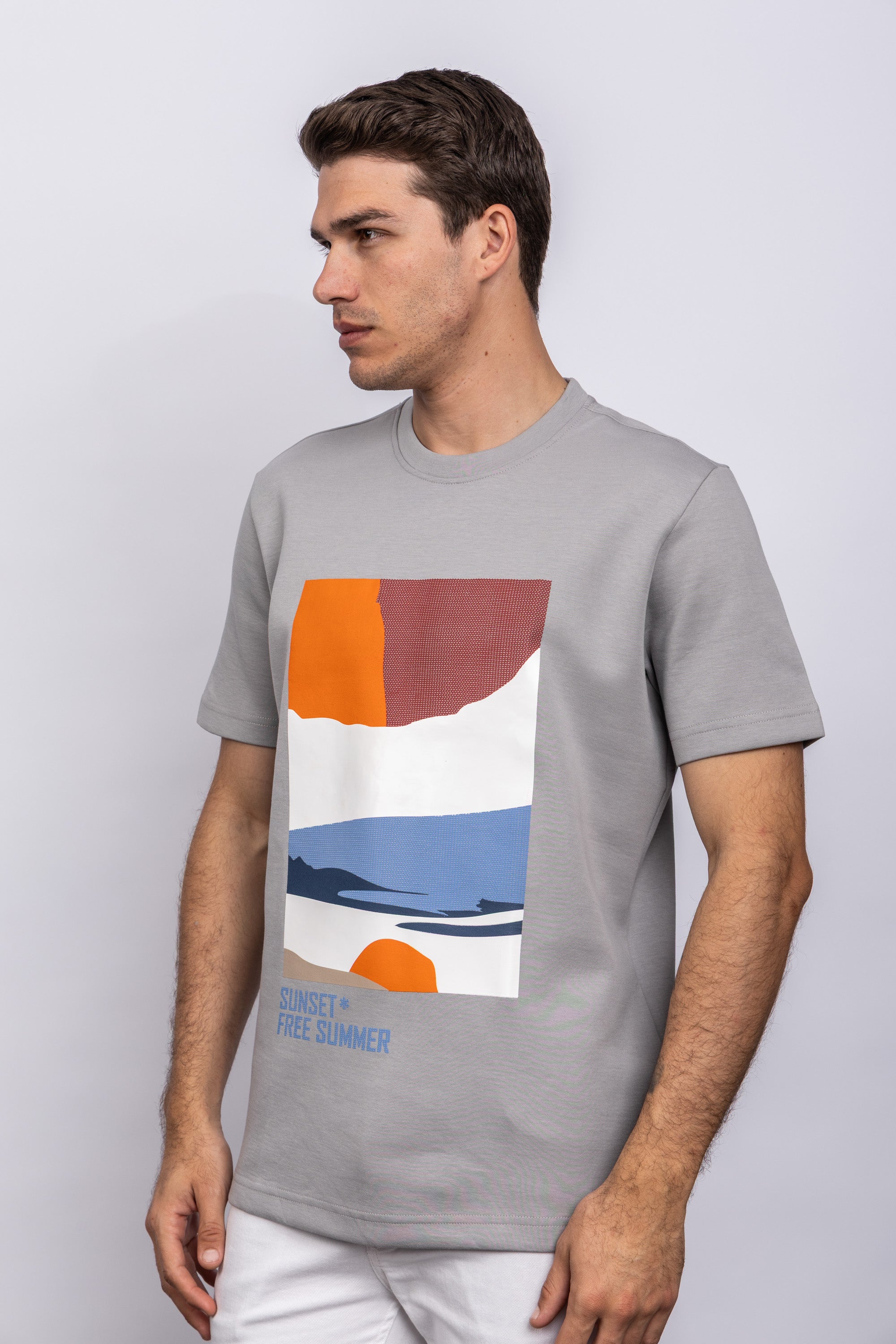 ROUND NECK CASUAL T-SHIRT الصورة الثانوية
