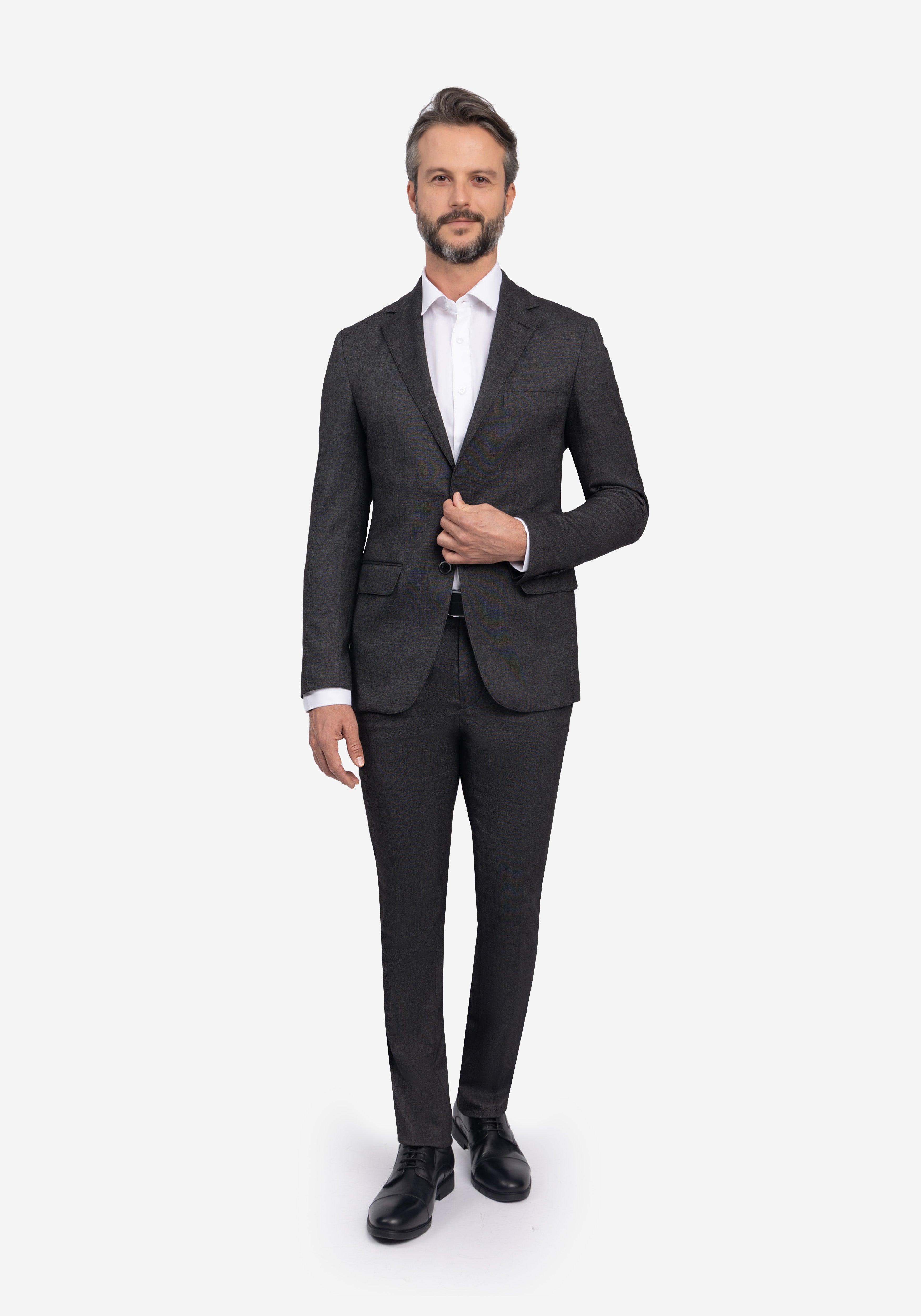 FORMAL NOTHC LAPEL 2PC 2V SUIT - CHARCOAL الصورة الثانوية