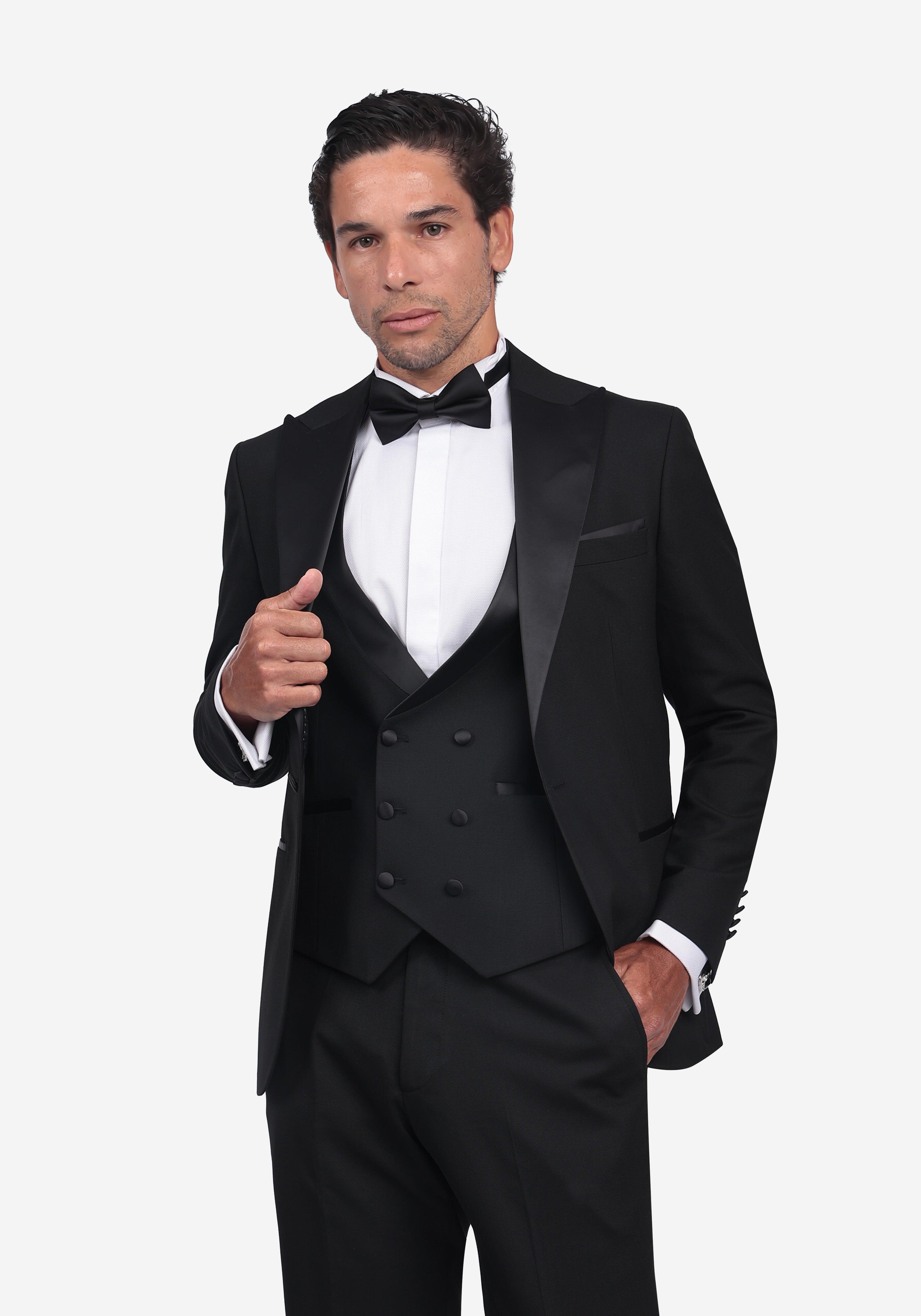 TUXEDO PEAK LAPEL 4PC 1V - BLACK Secondary image